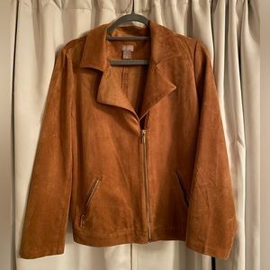 Chico’s size 2 faux suede jacket. Excellent condition.